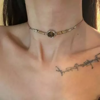 Оригинальная ретро новая китайская цепочка с бусинами из камня тигровый глаз, женская цепочка на ключицу, простая модная нишевая персонализированная цепочка Spice Girl