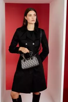 Оригинальная серая роскошная сумка на плечо Pierre Cardin Серая женская сумка на плечо