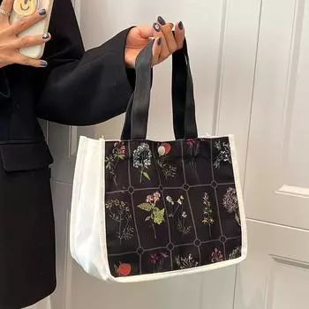 Оригинальная сумка, универсальная холщовая сумка для покупок, женская рабочая сумка, офисная сумка для ланч-бокса белый