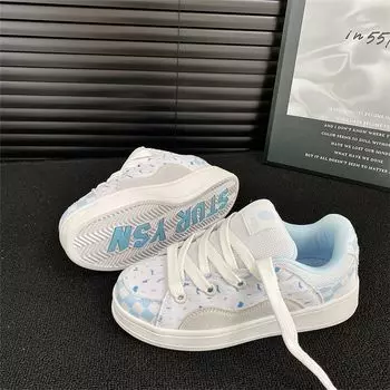 Original niche blueberry-colored bread shoes Women s tide spring new student versatile casual board shoes 35