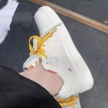 Original niche platform white shoes women s 2024 spring and summer new student versatile chic shoes sports and leisure board shoes 35 белый