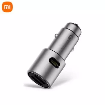 Оригинальное автомобильное зарядное устройство Xiaomi Mi QC3.0 X2, двойной USB, быстрая зарядка, макс. 5 В/3 А, 9 В/2 А, 15 В/1,5 А, металлический стиль, быстрая зарядка серый