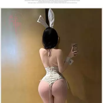 Оригинальное новое секс-белье патентная кожа чистое желание девушка-кролик горничная цельное с открытой промежностью сексуальная униформа бесплатно One size