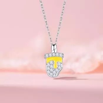 Оригинальное ожерелье из мороженого Summer Island Series, ювелирные изделия для женщин, легкая роскошная нишевая индивидуальная цепочка из нержавеющей стали для ключицы