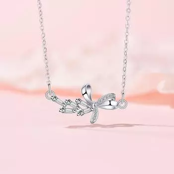 Оригинальное ожерелье One Leaf Knows Autumn Series Wheat Spike для женщин, нишевый темперамент, универсальная цепочка из нержавеющей стали с цирконием на ключицу