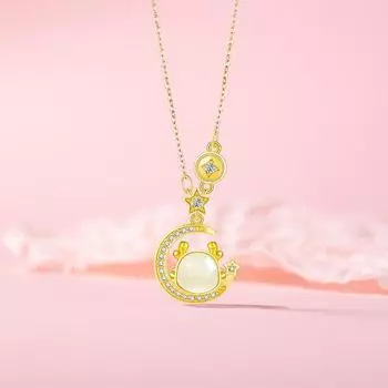 Оригинальное ожерелье со звездой, луной и драконом, женская мода, темперамент, год дракона, год рождения, цепочка из нержавеющей стали для ключицы