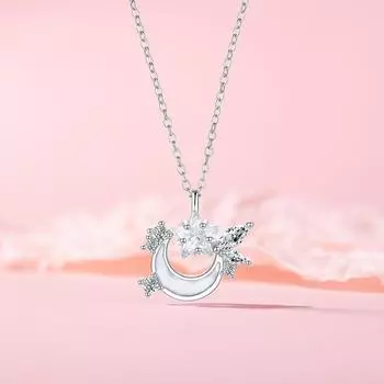 Оригинальное ожерелье Star Moon, ювелирные изделия для женщин, легкая роскошная ниша, Star Moon Ins, цепочка на ключицу из нержавеющей стали