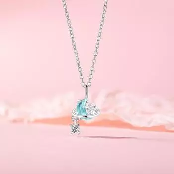 Оригинальное ожерелье Surround Star and Moon, женская мода, темперамент, сияющий циркон, нержавеющая сталь, ключичная цепочка