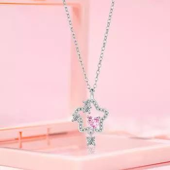 Оригинальное ожерелье в форме звезды, ювелирные изделия, женственность, мода, розовая циркониевая бахрома, цепочка на ключицу из нержавеющей стали