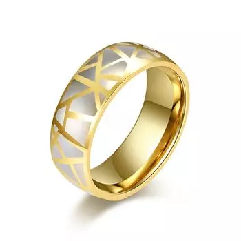 Оригинальное простое мужское кольцо из треснутой нержавеющей стали, персонализированное модное кольцо из нержавеющей стали 7 золотой