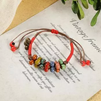 Оригинальное ретро плетеное керамическое ожерелье цветок глазурь гранат фрукты колокольчик браслет универсальные аксессуары женщины