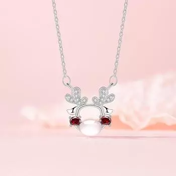 Оригинальное рождественское ожерелье из нержавеющей стали с изображением лося, женственность, легкость, роскошь, мода, рождественские подарки, осень и зима