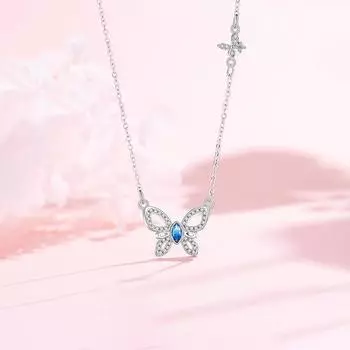 Оригинальное женское ожерелье-бабочка, легкая роскошная подвеска из циркония, темпераментная цепочка на ключицу из нержавеющей стали