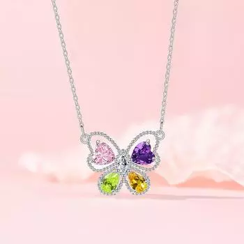 Оригинальное женское ожерелье с бабочкой, легкое, роскошное, Ins Sweet Girl, цвет циркония, модная цепочка на ключицу из нержавеющей стали