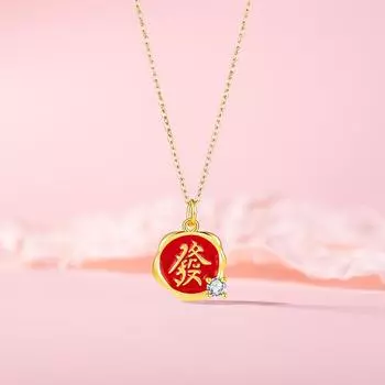 Оригинальное женское ожерелье в национальном стиле с символами из нержавеющей стали Guochao