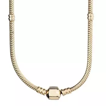 Оригинальное золотое и серебряное ожерелье-змея с застежкой-бочкой из лобстера для 925 пробы, бусины, подвеска, Европа, ювелирные изделия своими руками 50cm