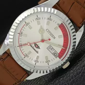 ОРИГИНАЛЬНЫЕ АВТОМАТИЧЕСКИЕ МУЖСКИЕ ЧАСЫ CITIZEN ИЗ ЯПОНИИ, ОТРЕМОНТИРОВАННЫЕ, СЕРЕБРЯНЫЙ ЦИФЕРБЛАТ a426222-2 RL620c-a426222