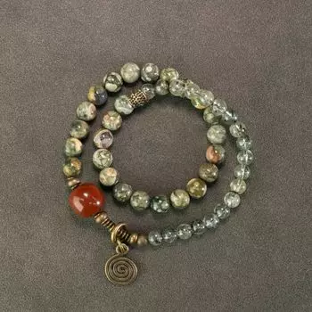 Оригинальные браслеты из хрустальных бусин в два ряда, для девочки, с красным камнем (B) girls size 16