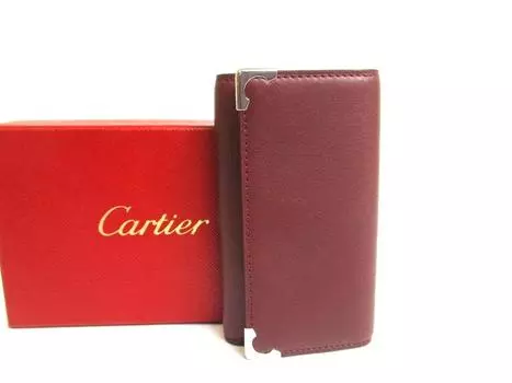 Оригинальные брелки Cartier из кожи бордо 4 шт. #a571 восстановленные