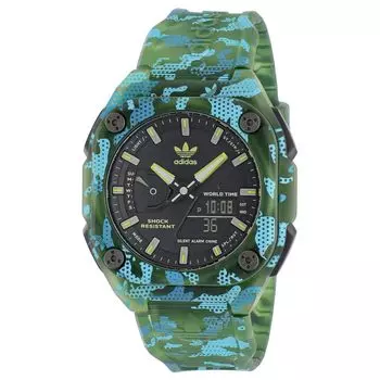 Оригинальные часы CITY TECH TWO GRFX Navy Dial Resin Mineral Glass Quartz Watch Brand AOST24075 [Adidas Swatch] Мужские [Товар] тёмно-синий