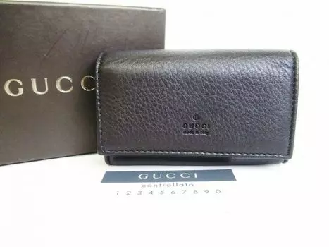 Оригинальные чехлы для ключей GUCCI Black Leather 6 Pics #7421, восстановленные