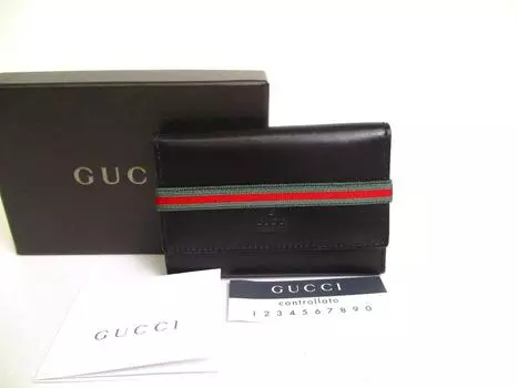Оригинальные чехлы для ключей GUCCI из черной кожи, разноцветной резины, 6 шт. #a192, восстановленные