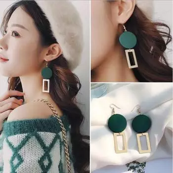 Оригинальные деревянные украшения ручной работы, простые геометрические серьги с плетением красный