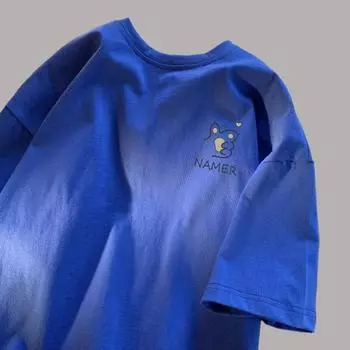 Оригинальные хлопковые женские повседневные летние свободные простые трендовые топы с коротким рукавом XS