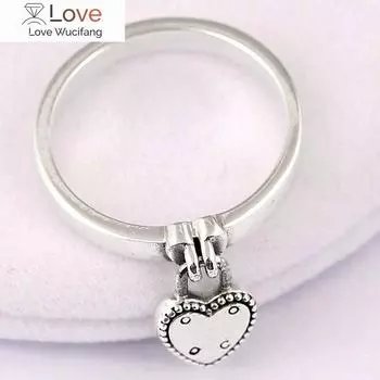 Оригинальные кольца-замки в форме сердца с замком в форме сердца для женщин, серебряное кольцо 925 пробы, подарок на День Ванлентина, ювелирные изделия 8