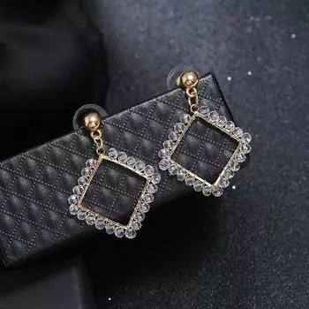 Оригинальные модные серьги-пусеты с ретро-кристаллами, женские простые темпераментные универсальные длинные серьги, серьги, визуально делающие лицо худым
