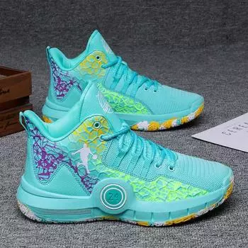 Оригинальные модные сетчатые кроссовки для улицы, дышащие, удобные, для мальчиков, нескользящие, баскетбольные кроссовки, унисекс, на шнуровке, большие мужские туфли 36 небесно-голубой