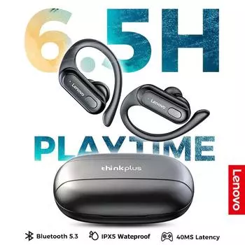 Оригинальные наушники Lenovo XT60 Bluetooth 5.3, настоящие беспроводные наушники, кнопка управления, шумоподавление, водонепроницаемые крючки с микрофоном, гарнитура