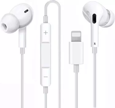 Оригинальные наушники Lightning для iPhone, проводные, совместимые с MFi, легкое подключение, стереонаушники с микрофоном, четкие звонки, пульт управления, громкость