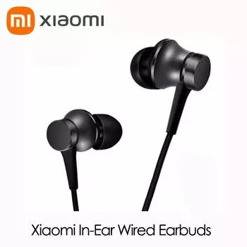 Оригинальные наушники Xiaomi, проводные наушники с одной подвижной катушкой, гарнитуры 3,5 мм, проводные наушники-вкладыши с микрофоном чёрный