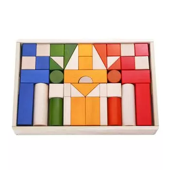 Оригинальные оригинальные строительные блоки BorneLund, цветные блоки возрастом около 1 года BZID001 [строительство включено]