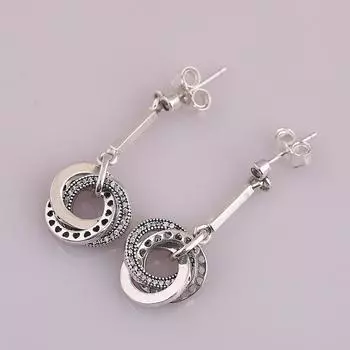 Оригинальные переплетенные круги ажурные сердечки серьги-гвоздики из стерлингового серебра 925 пробы для женщин свадебный подарок Европа день рождения ювелирные изделия