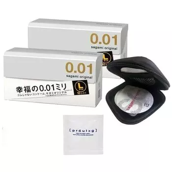 Оригинальные презервативы Sagami 10 шт. Оригинальный чехол для презерватива Pepe Lotion Prologue 5 мл [Набор 2] 0,01 + +