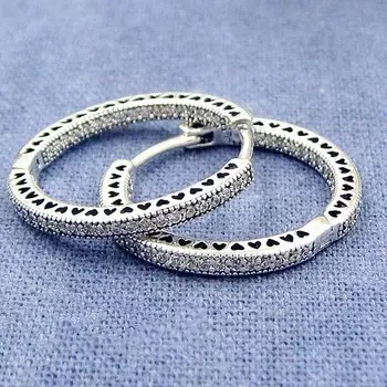 Оригинальные серьги Hearts Of Circles с кристаллами для женщин, серьги из стерлингового серебра 925 пробы, свадебный подарок, европейские ювелирные изделия