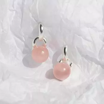 Оригинальные серьги из натурального камня Glacier Pink, женские матовые серебряные серьги-гвоздики Guochao, новые китайские серьги-гвоздики, холодные серьги 05