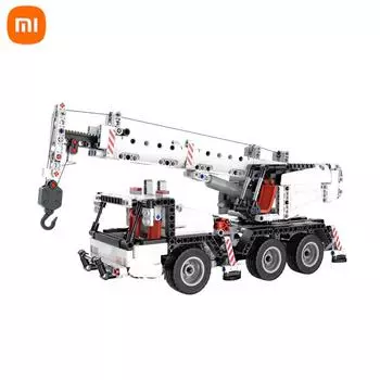 Оригинальные строительные блоки Xiaomi Mitu, миниатюрный городской инженерный автомобиль, обучающие игрушки «сделай сам», грузовик, инженерия для детей, кран, подарок белый