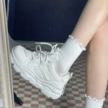 Оригинальные взрывные повседневные спортивные кроссовки женские весна-лето 2024 года новые износостойкие кроссовки для бега женские модные туфли для папы 35 кремовый