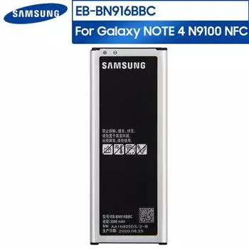 Оригинальный аккумулятор EB-BN916BBC EB-BN916BBE для Samsung GALAXY Note4 N9100 N9108V N9106W Note 4, оригинальный сменный аккумулятор 3000 мАч