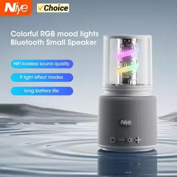 Оригинальный беспроводной динамик Niye Z5202 с Bluetooth 5.3, портативный водонепроницаемый динамик, уличные динамики, спортивный бас-динамик для вечеринок Speaker чёрный