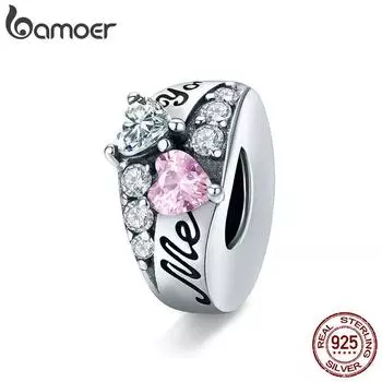 Оригинальный браслет BAMOER из стерлингового серебра 925 пробы на день Святого Валентина, ослепительный браслет с цирконием и цирконием, ювелирные изделия 925 silver