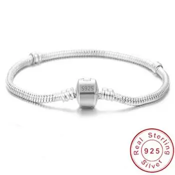 Оригинальный браслет-цепочка из стерлингового серебра 925 пробы, вечерние свадебные украшения, длинные браслеты из змеиной кости длиной 16-23 см для женщин, ювелирные изделия своими руками 23CM