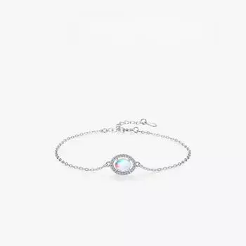 Оригинальный браслет из чистого серебра S925 с лунным светом и каменным светом, роскошный нишевый дизайн, браслет, популярный модный аксессуар для женщин в Европе и Америке Adjustable size