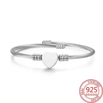 Оригинальный браслет из нержавеющей стали с подвесками Love, регулируемый открытый браслет, высококачественный парный браслет золотой