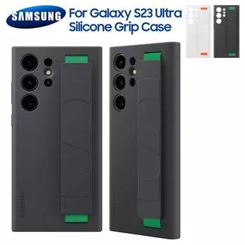 Оригинальный чехол для Samsung Galaxy S23 Ultra SM-S918B SM-S918B/DS с силиконовой ручкой, противоударный чехол со съемным ремешком