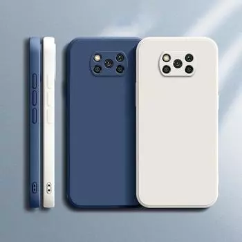 Оригинальный чехол для Xiaomi POCO X3 Pro NFC X4 GT Camera Protect Square Liquid Silicone X3Pro X4GT 5G Soft Luxury Thin Cover Fundas POCO X3 чёрный