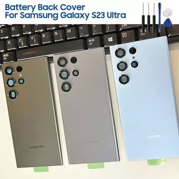 Оригинальный чехол для замены заднего стекла Samsung, корпус для Samsung Galaxy S23 Ultra 5G SM-S918B SM-S918B/DS, заднее стекло + инструменты белый